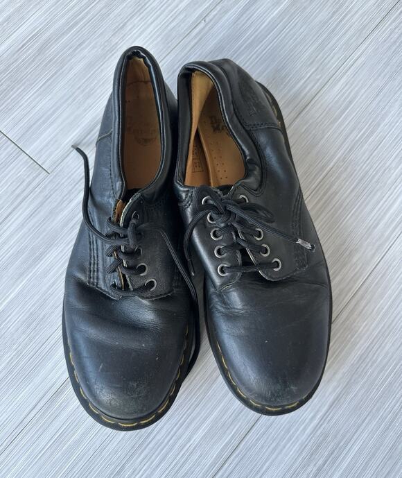 Dr. Martens Men\'s Black Leather Oxford Lace-Up Shoes US 9 Round Toe main image 5